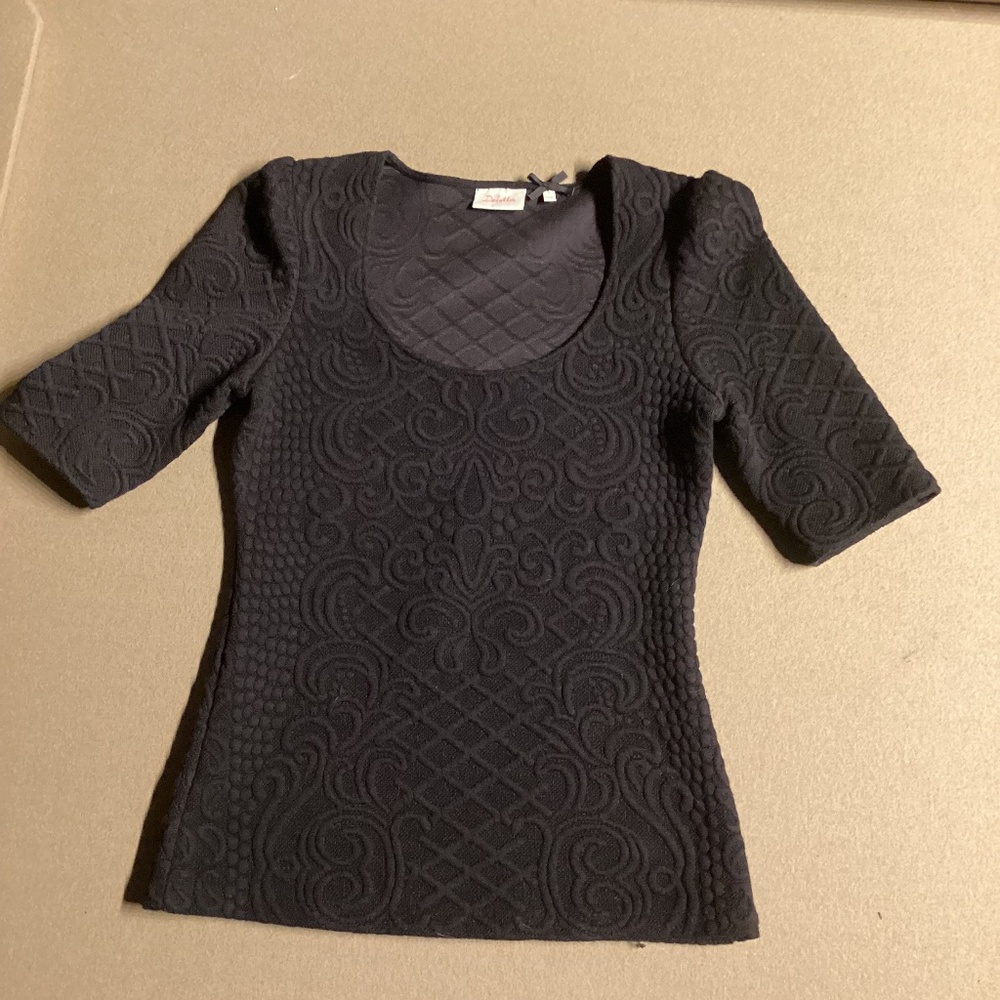 Anthropologie Deletta Black Top, Size M